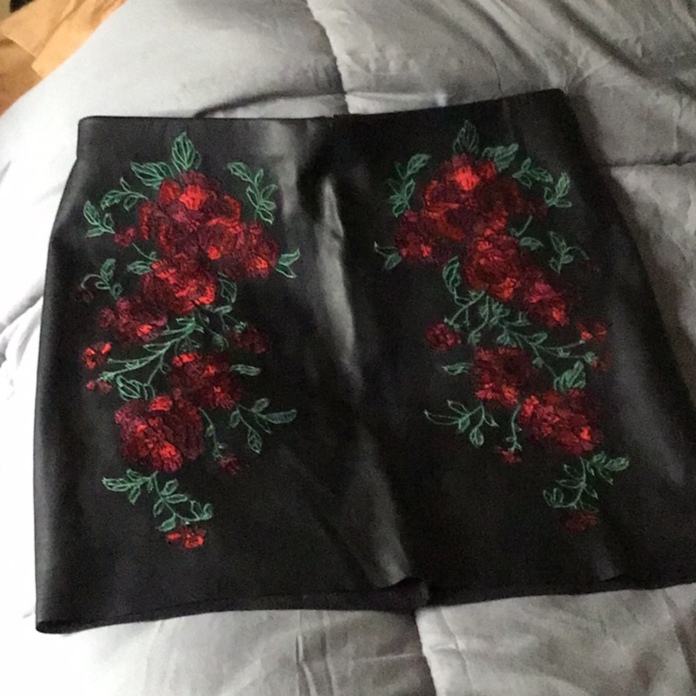 Express faux leather gorgeous embroidery